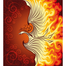 Phoenix Bird in Flame Duvet Cover Set