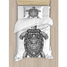 Tribal Art on Tortoise Duvet Cover Set