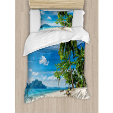 Sea Palms Mountains Duvet Cover Set