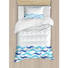 Ocean Life Sea Waves Duvet Cover Set