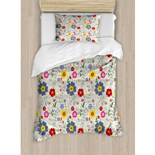 Flower Butterfly Pattern Duvet Cover Set