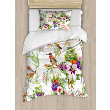 Exotic Spring Flowers Duvet Cover Set