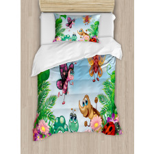 Butterfly Ladybug Worm Duvet Cover Set