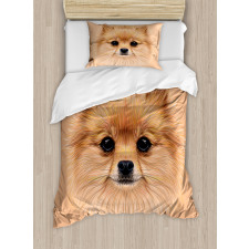 Vintage Pomerian Dog Duvet Cover Set