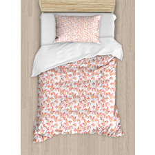 Leaves Florets Petals Duvet Cover Set