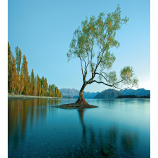 Tree Lake Nature Themed Duvet Cover Set