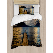 Wooden Pier on Lake Duvet Cover Set