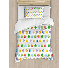 Colored Big Polka Dots Duvet Cover Set