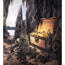 Treasure Chest in Cave Duvet Cover Set