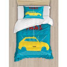 Old Cab Grunge Typography Duvet Cover Set