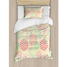 Flowers Polka Dots Duvet Cover Set