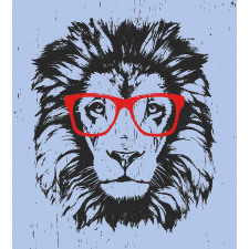 Lion and Hipster Glasses Duvet Cover Set