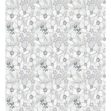 Abstract Sketchy Flowers Duvet Cover Set