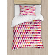 Geoemetric Triangles Dots Duvet Cover Set