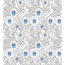 Flowers with Blue Dots Duvet Cover Set