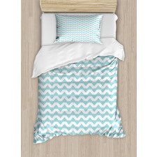 Chevron Snowy Mountaintop Duvet Cover Set