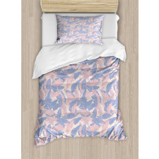 Palm Leaves Soft Tones Duvet Cover Set