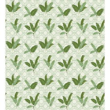 Palm Leaves Geometric Duvet Cover Set