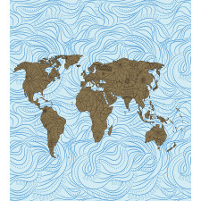 Map with Waves Duvet Cover Set