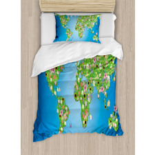 Daisy Lily Grass Duvet Cover Set