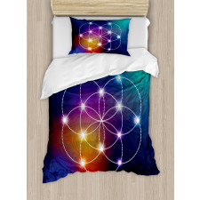 Circles Grid Esoteric Duvet Cover Set