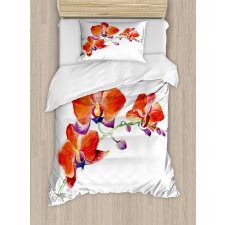 Orchid Branch Blooms Duvet Cover Set