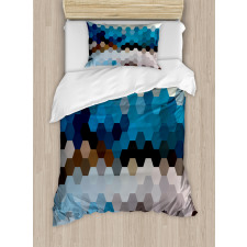 Geometric Puzzle Blurry Duvet Cover Set