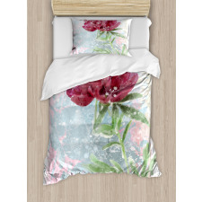 Peony Blossoms Growth Duvet Cover Set