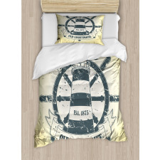 Ship Helm Wheel Retro Duvet Cover Set