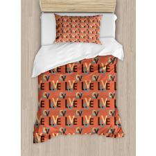 Capital Love Words Duvet Cover Set