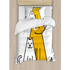 Cats and Dogs Friends Duvet Cover Set