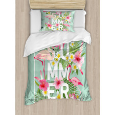 Tropical Retro Flowers Duvet Cover Set