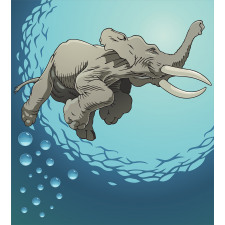 Elephant in Tropic Ocean Duvet Cover Set
