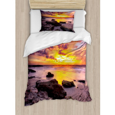 Sunset Idyllic Beach Duvet Cover Set