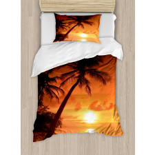 Twilight Coconut Palms Duvet Cover Set