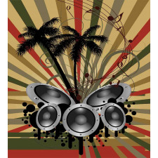 Palm Trees Music Party Duvet Cover Set