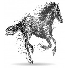 Animal Sketchy Horse Duvet Cover Set