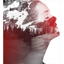 Woman Mountain Portrait Duvet Cover Set