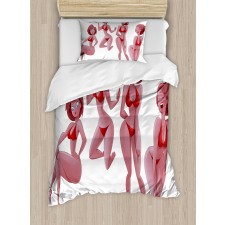 Woman in Swimwear Graphic Duvet Cover Set