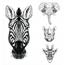 Safari Wildlife Sketch Duvet Cover Set