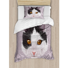 Pet Cat Kitty Portrait Duvet Cover Set