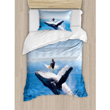 Jumphing Dolphin Surfer Duvet Cover Set