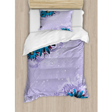 Graphic Ornament Flowers Duvet Cover Set