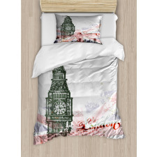 Vintage Big Ben London Duvet Cover Set