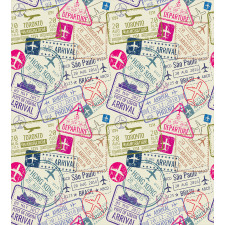 Passport Stamps Cities Duvet Cover Set
