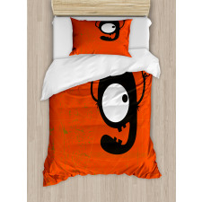 Cartoon Letter G Monster Duvet Cover Set