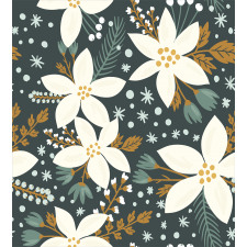 Poinsettia Blossoms Art Duvet Cover Set