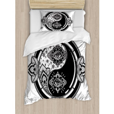 Floral Third Eye Sign Duvet Cover Set