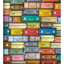 Colored Travel Suitcase Duvet Cover Set