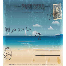 Summer Postcard Stamp Duvet Cover Set